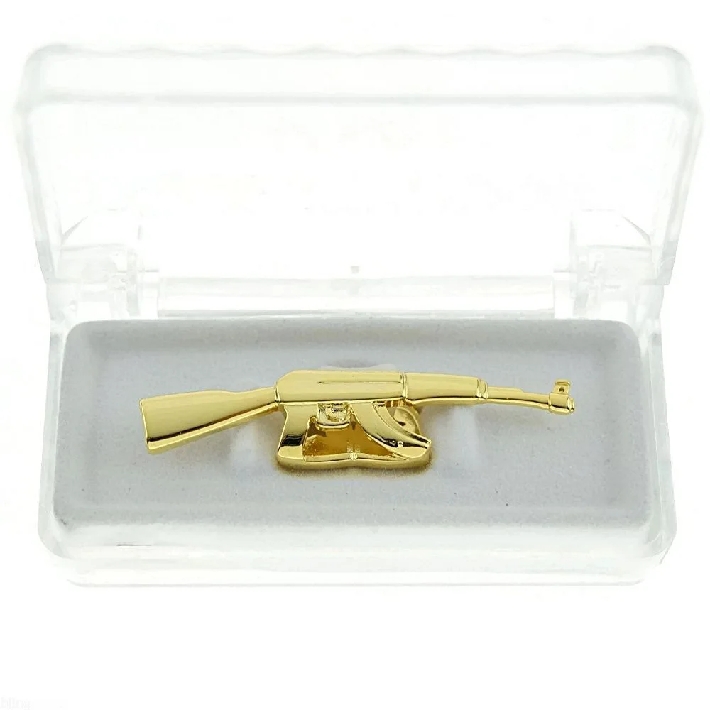 TOPGRILLZ New Fit  Pure Gold Color Plated Hip Hop ak 47 Rifle Grillz Cap Top Grills AK Gold Grillz