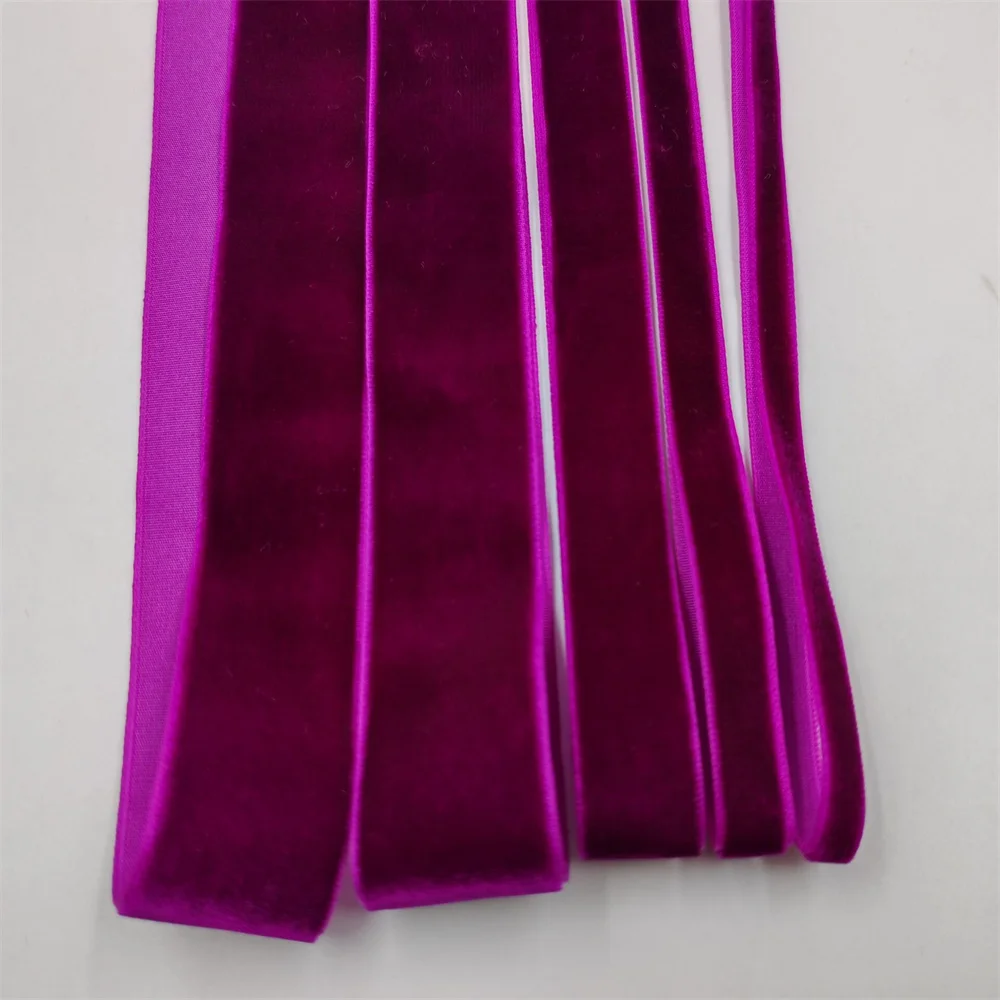 6-25mm 5-300yards Purple Single Face Velvet Ribbon Party Decoration Handmade Gift Wrapping Hair Bowknot DIY Christmas Inelastic