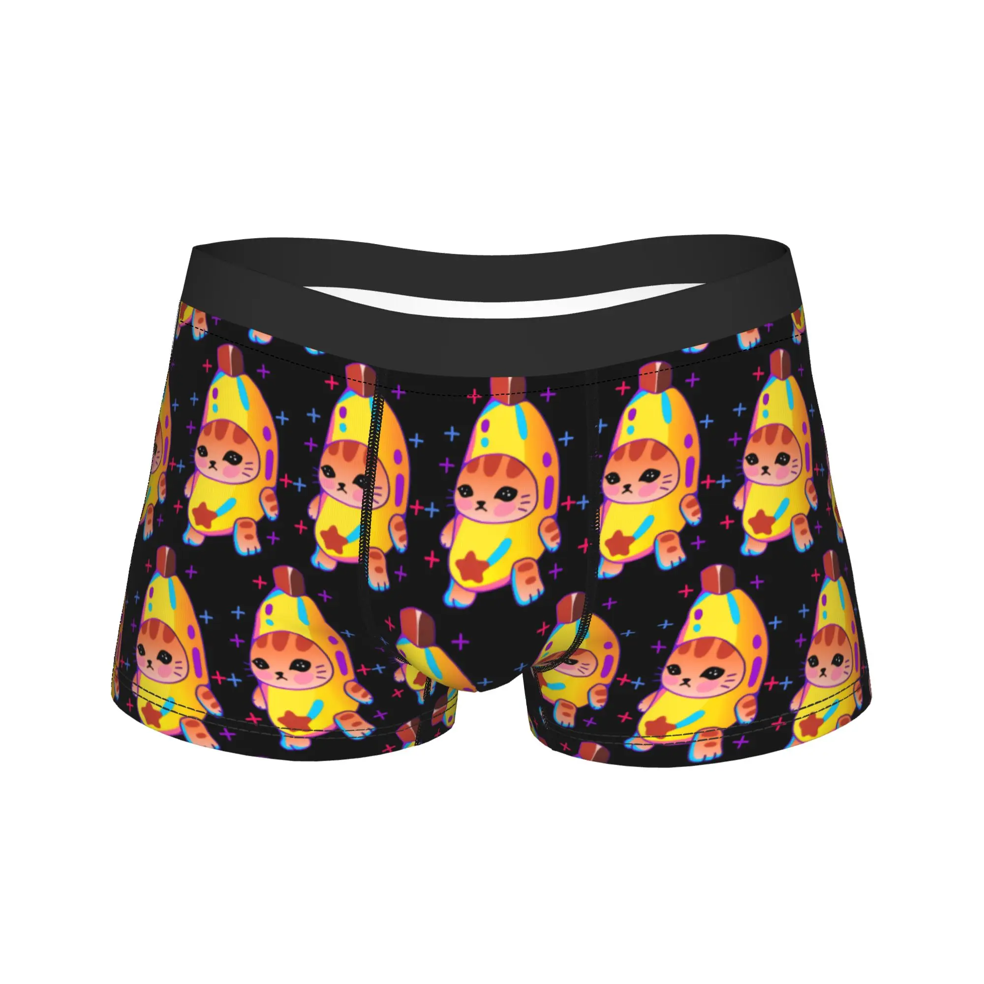 Cat and banana costume Underwear  Breathable Underpants Custom DIY Shorts Briefs For Men 3D Pouch Plus Size Boxer Shorts