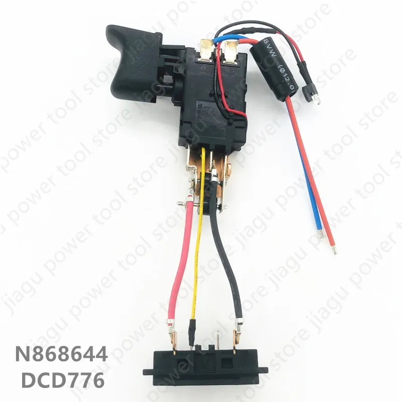 Elétricas de Perfuração sem Fio Interruptor para Dewalt Dcd776 N868644 Dcd776c2 Tipo1 Acessórios para Ferramentas Peças