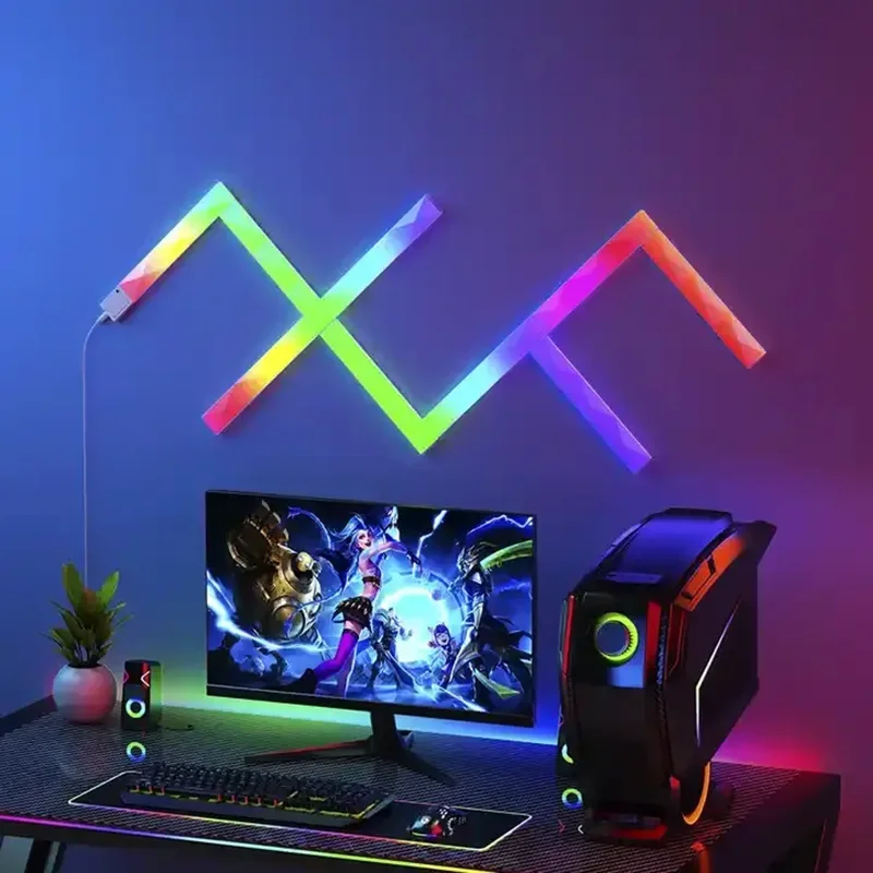 

APP Controls WIFI RGB Night Light Strips for Game Room Decoration, 6 X 9 X 12 DIY Smart Lights LED Wall Lights