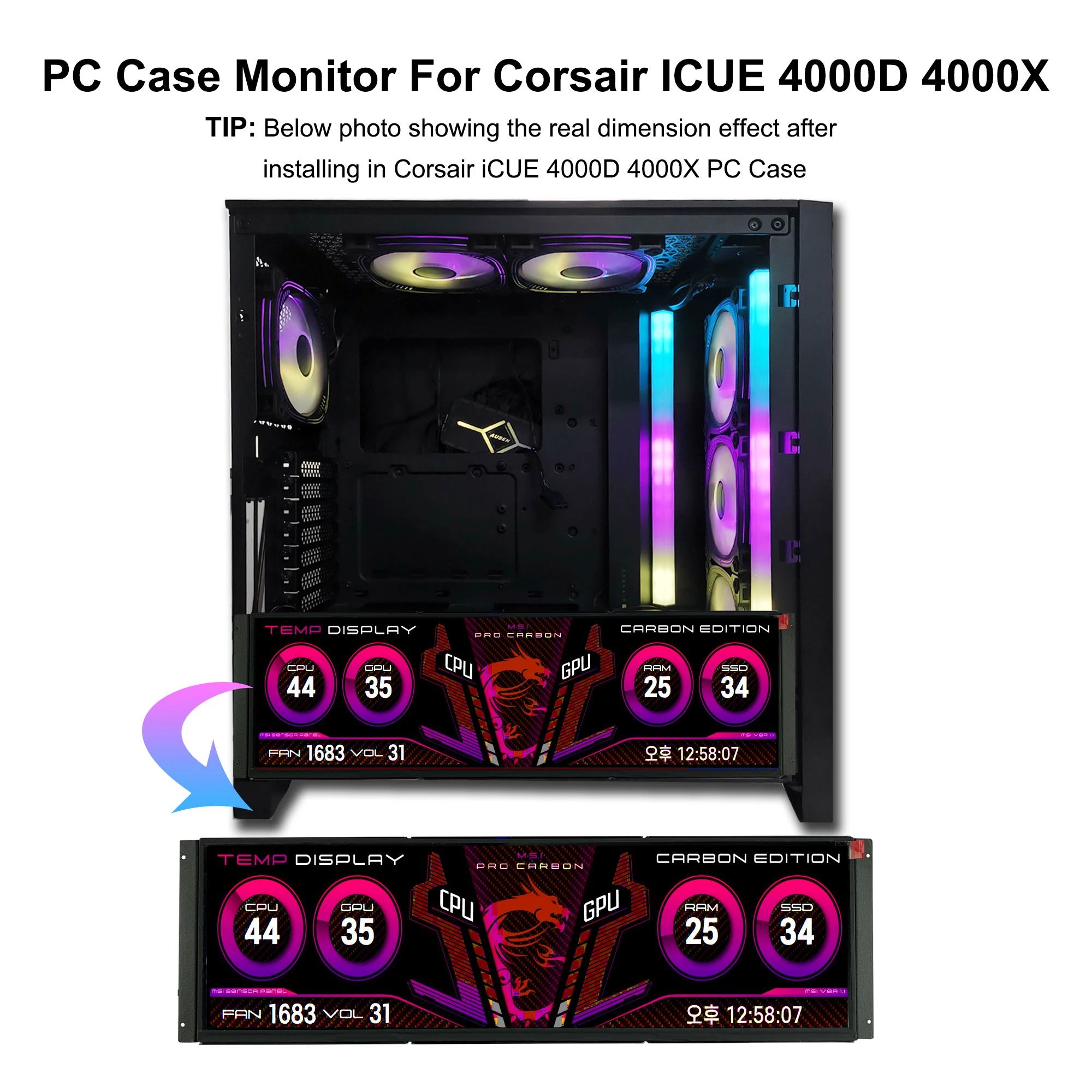 2560x720 2k fhd ips 14.5 Polegada tela de toque 4000d caso computador portátil secundário exibição saúde windows cpu gpu monitor jogo