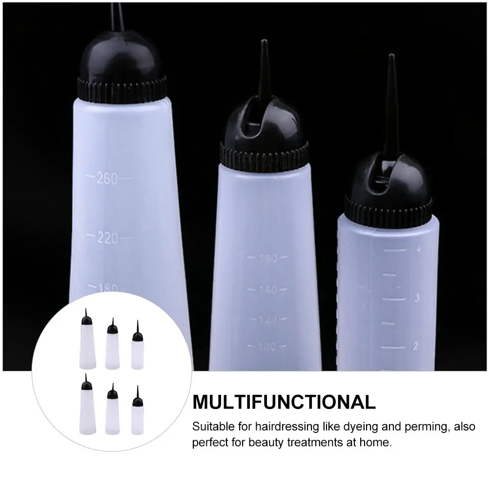 

6pcs Dry Cleaning Bottle Hair Dye Container Salon Supply Shampoo Conditioning Tool Scalp Treatment Bottles for Hair Coloring