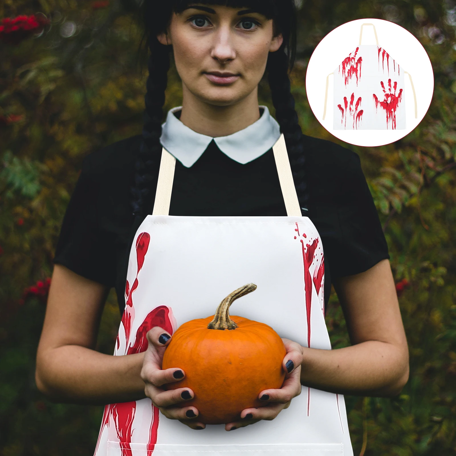 

Halloween Bloody Apron Horror Costume Party Decor Scary Reusable Wear-Resistant Kitchen Cooking Apron For Cosplay Carnival Stage