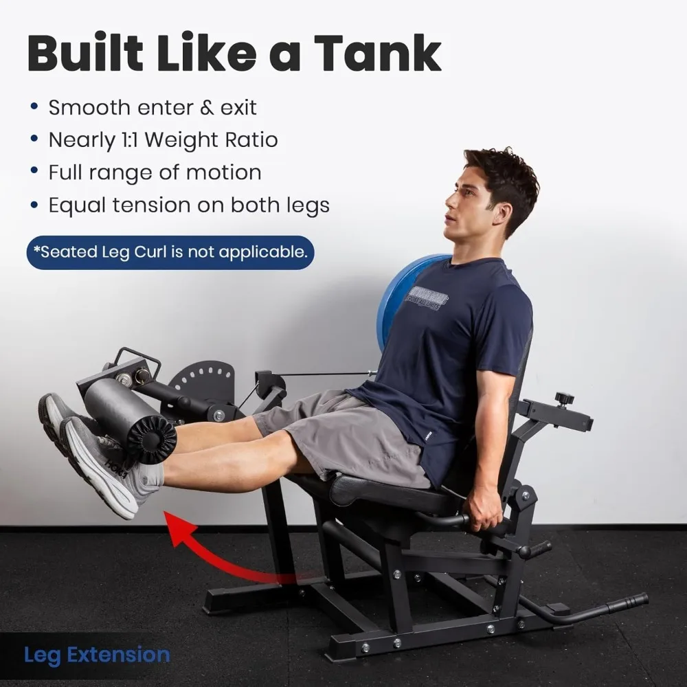 تصميم مبتكر - ماكينة تمديد وتجعيد الساق V4.0، سعة 1100 رطل، وصلة ساق قابلة للتعديل، مقعد تجعيد الساق،