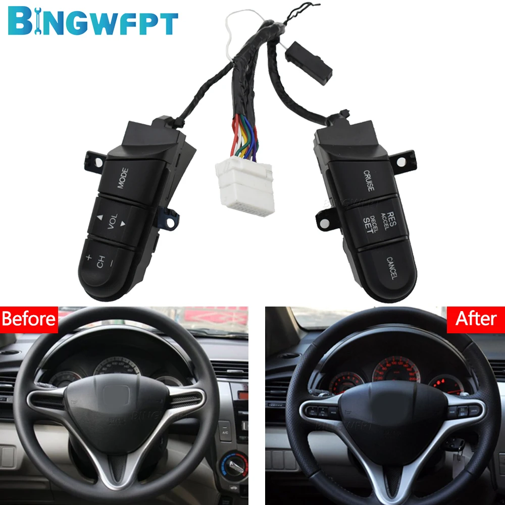 36770-SNA-A12 Multifunction Steering Wheel Button Switch BINGWFPT For Honda 08-13 Fit 09-14 City 06-11 Civic 36770SNAA12