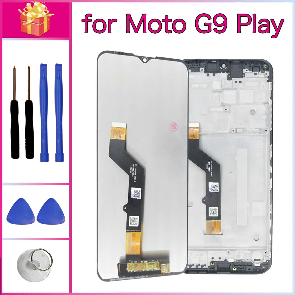 LCD para Motorola Moto G9 Play pantalla LCD MONTAJE DE digitalizador con pantalla táctil reemplazo para Moto G9 Play XT2083 LCD con marco