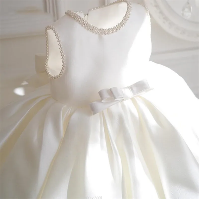 Children Girls Party Dresses White Princess 1 Year Birthday Baptism Baby Girl Dress Wedding Eid Dress For Girl Christening Gowns