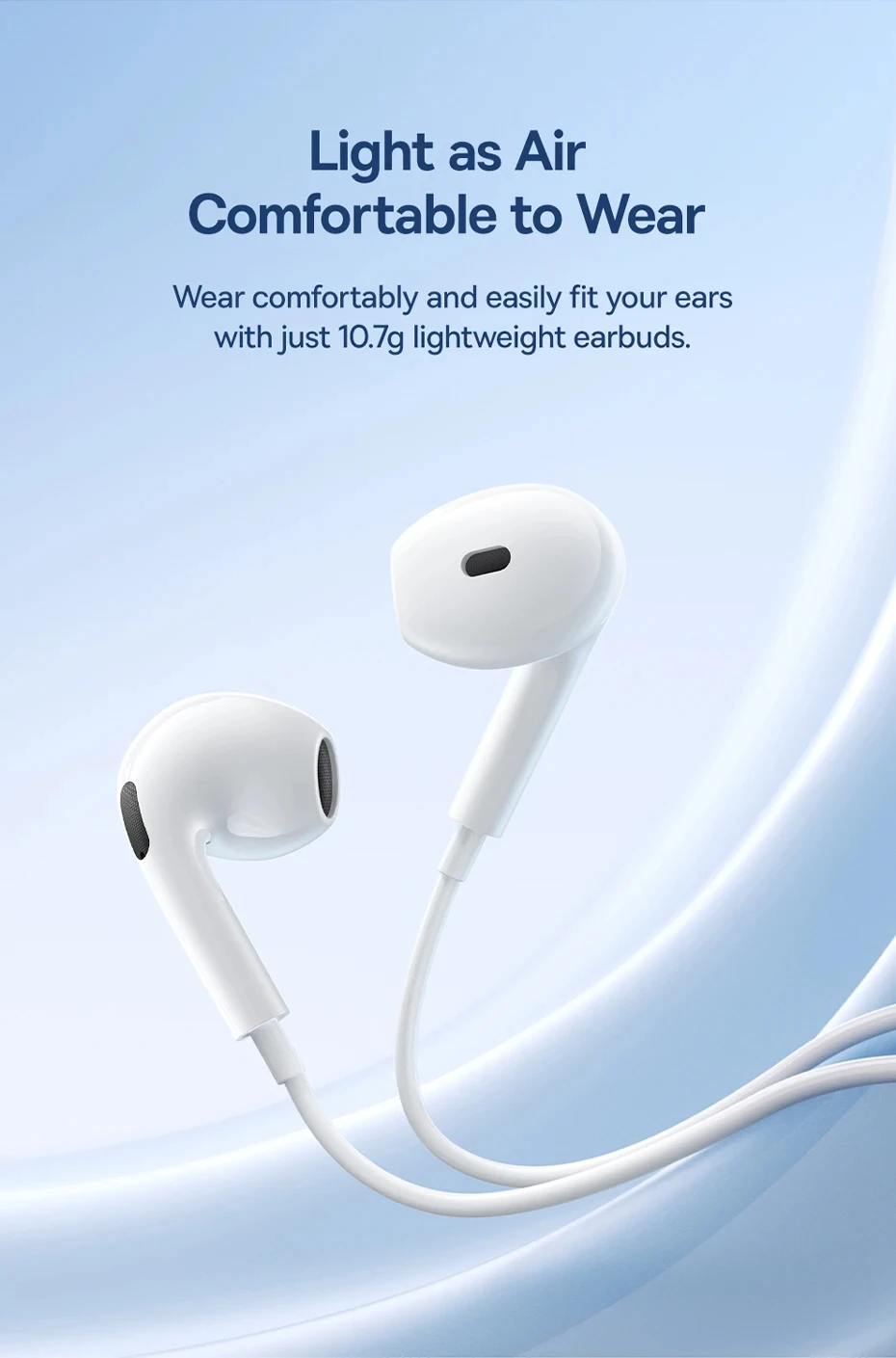 Auriculares con cable Baseus Encok CZ19 semi-in-ear tipo C con micrófono para IOS, Mac, Xiaomi, Samsung, HUAWEI, computa