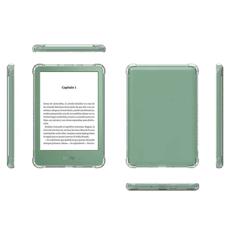 لـ Kindle 6 بوصة 2024 غطاء خلفي ناعم من البولي يوريثان الشفاف لـ Kindle 6 بوصة 2022 غطاء حماية Funda لـ Kindle K11/K12/C2V2L3