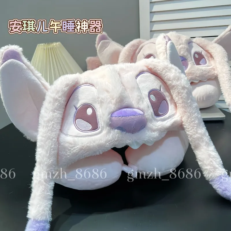 การ์ตูนแองเจิลหมอนรองคอเดินทางรถคอหมอนคลุมด้วยผ้า U-รูปแบบพกพา Blackout Nap หมอนปรับเดินทางหมอนรองคอ