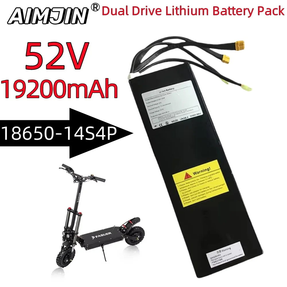 

14S4P 52V 19200mAh 21700 Lithium Battery Pack 19.2A Dual Port Fast Charging ,Suitable for Dual Drive Scooters Batteries