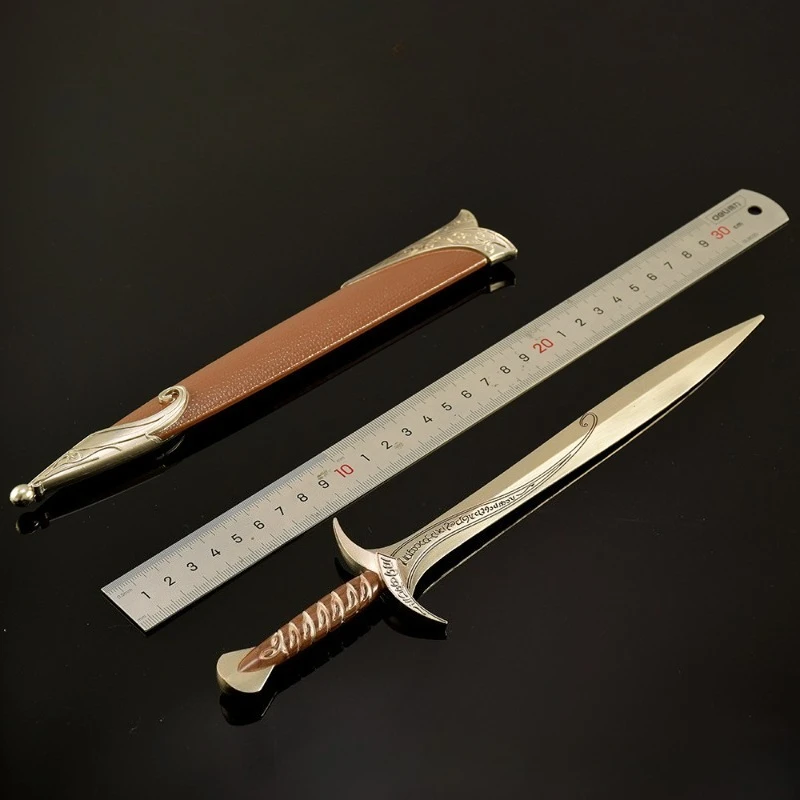 30cm/11.81in Pierścienie Film Modele broni peryferyjnej Kleszcze Miecze Metalowe osłony Rękodzieło Ozdoby Modele Kolekcja zabawek Prezent