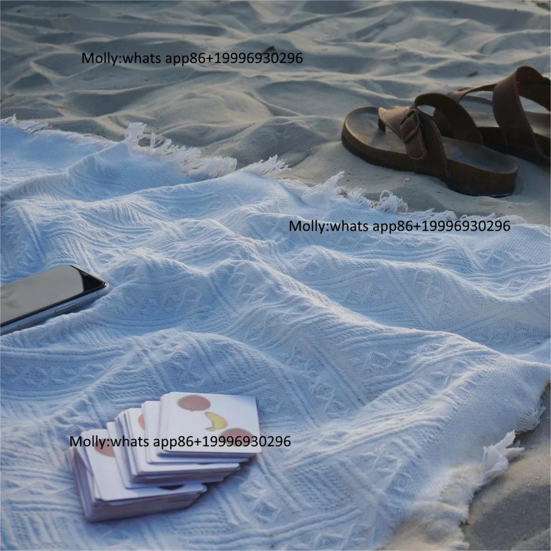 Instagram Style White Beach Mat Rectangle Seaside Theme Portable Thickened Waterproof Sand-proof Picnic Mat Travel Photography