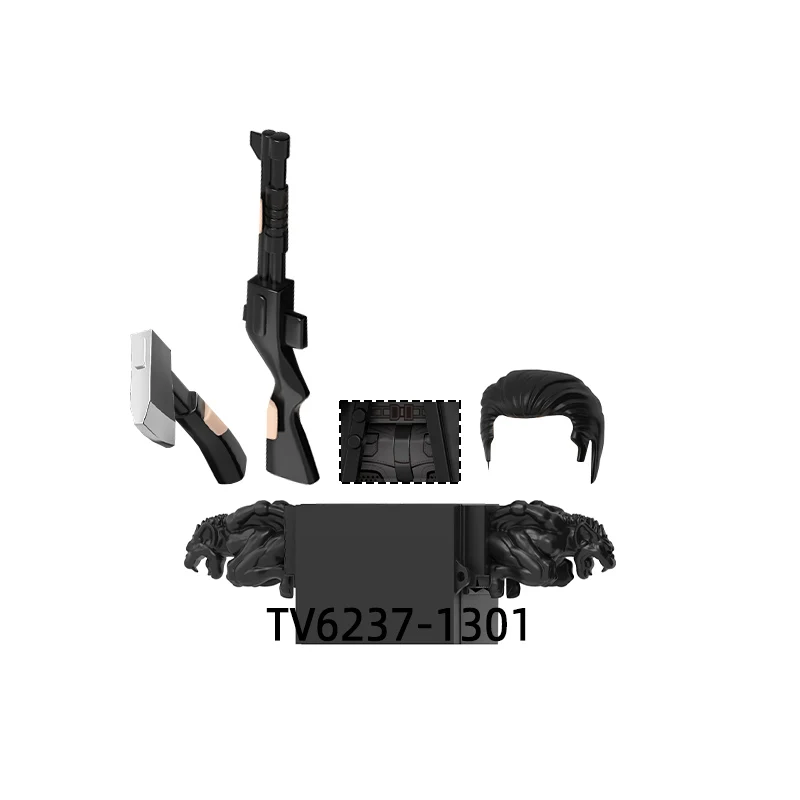 Axt-Schwert-Maske Actionfiguren Ausrüstung Hosen Haarteile Modellbausteine MOC Bausteine Set Geschenke Spielzeug TV6237