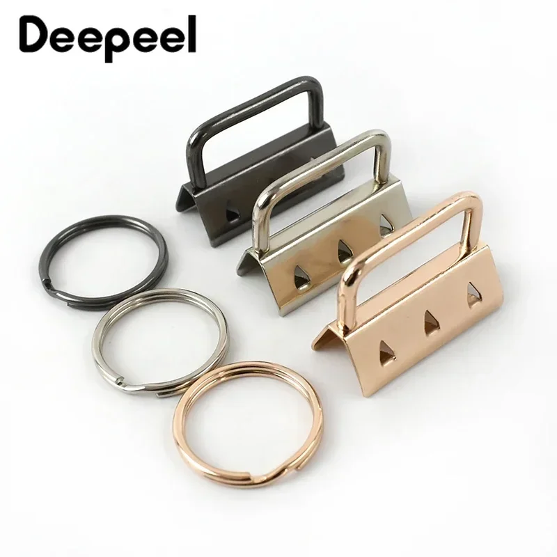 10/20Pcs 20/26/32mm Strap Tail Clip Metal Keychain Split Ring Buckle for Belt Bag Webbing Tails DIY Crafts Hardware Accessories