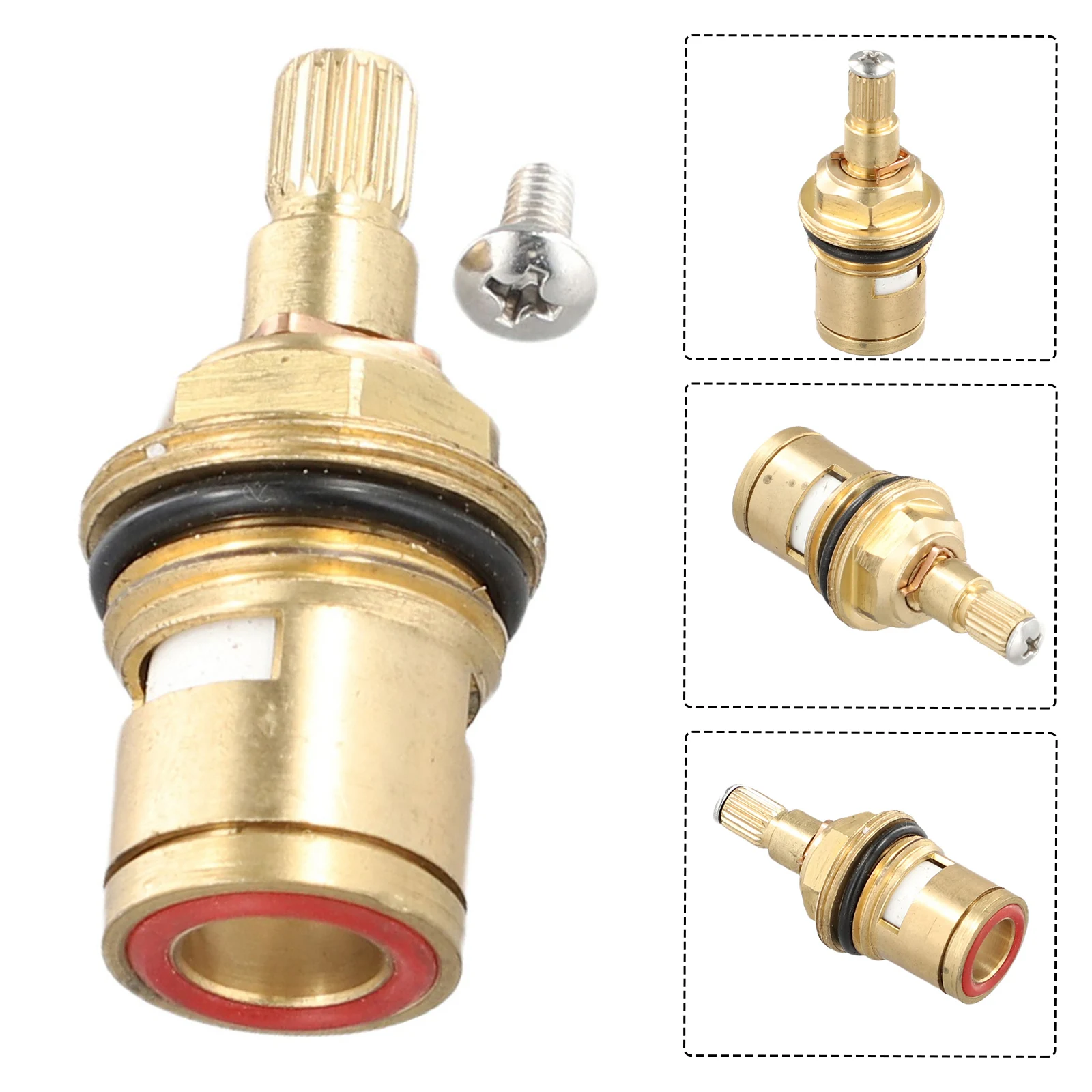 

1/2pc Replacement Tap Valves Brass Ceramic Disc Cartridge Inner Faucet Valve For Bathroom, Clockwise Or Anti-clockwise
