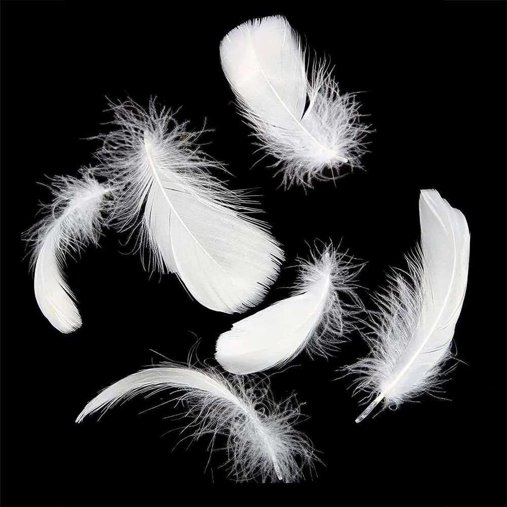 

100Pcs White Feather Goose Feathers for Crafts DIY Wedding Party Halloween Decoration Goose Nagoire Feathers