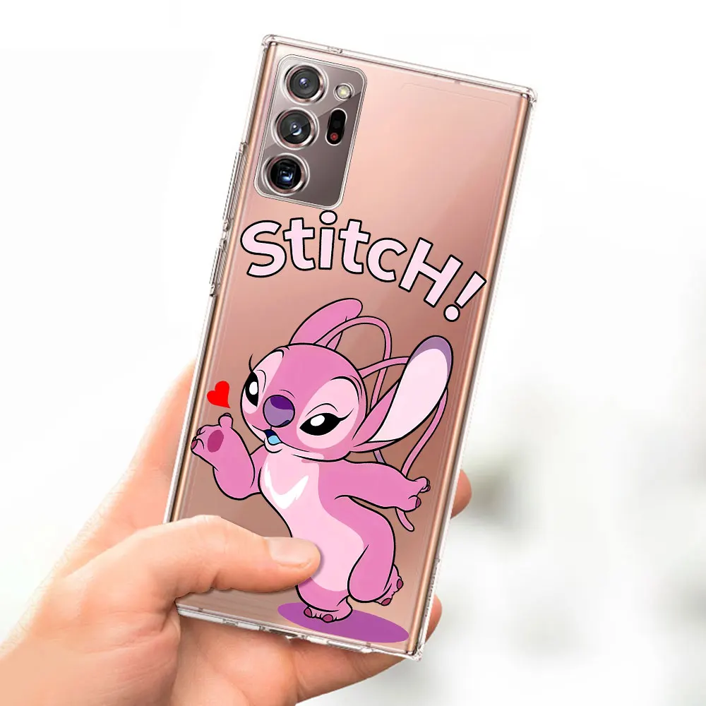 Disney Paar Stich Fall für Samsung Galaxy Note 9 10 plus 20 Ultra 5g 8 10 Lite TPU Soft Phone Cover J4 J6 2018 M21 M52 Shell