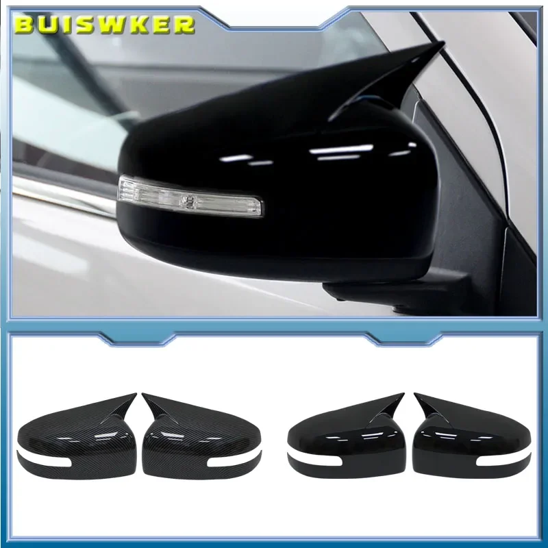 

For Mitsubishi Lancer X 10 EX EVO 2013-2016 Black/Carbon Side Door Rearview Mirror Cover Cap Trim Shell Sticker Car Styling