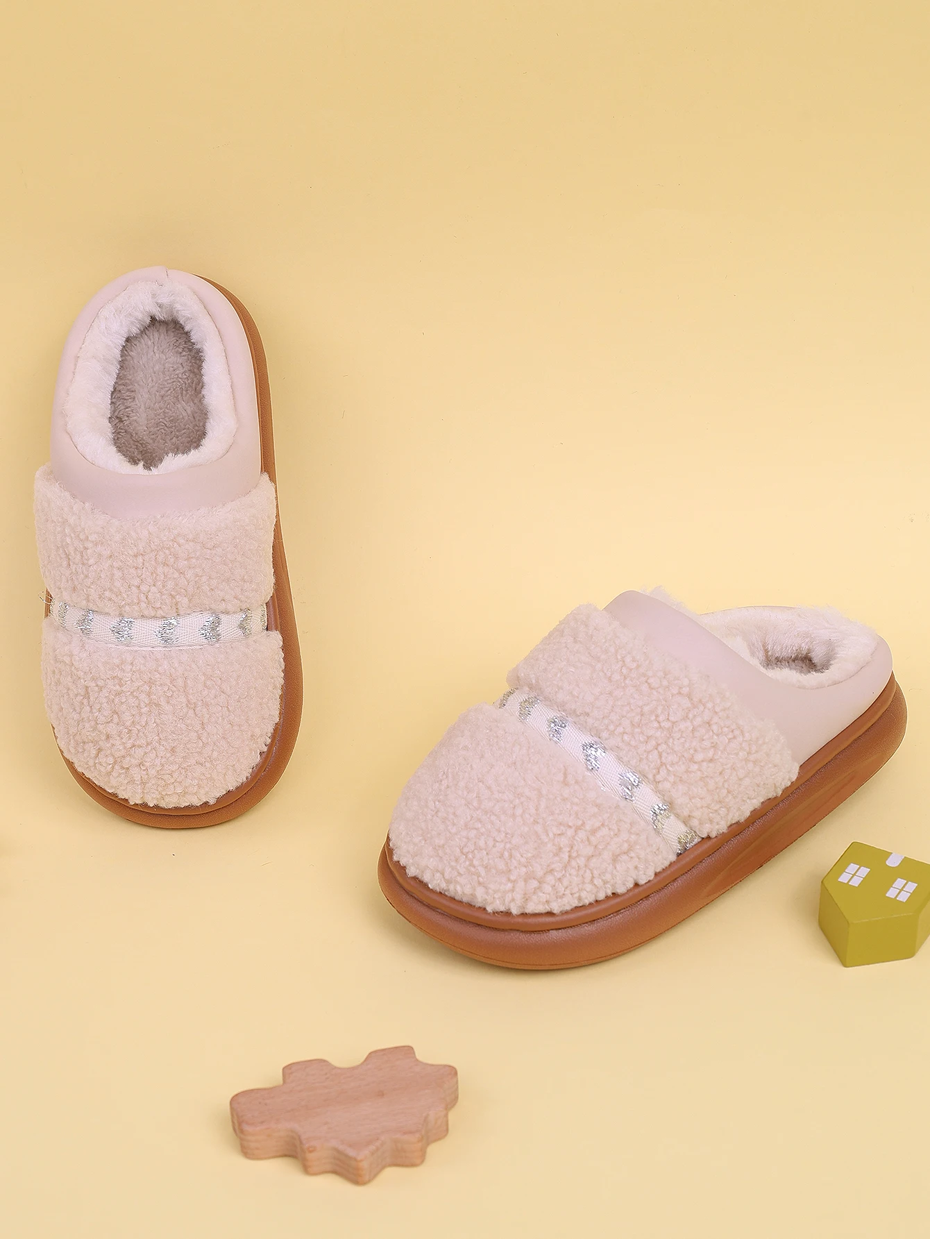 شباشب قطنية عصرية لزيادة الارتفاع للأطفال للفتيات، شباشب قطنية شتوية جديدة لعام 2025 شباشب قطنية دافئة ذات نعل سميك #5