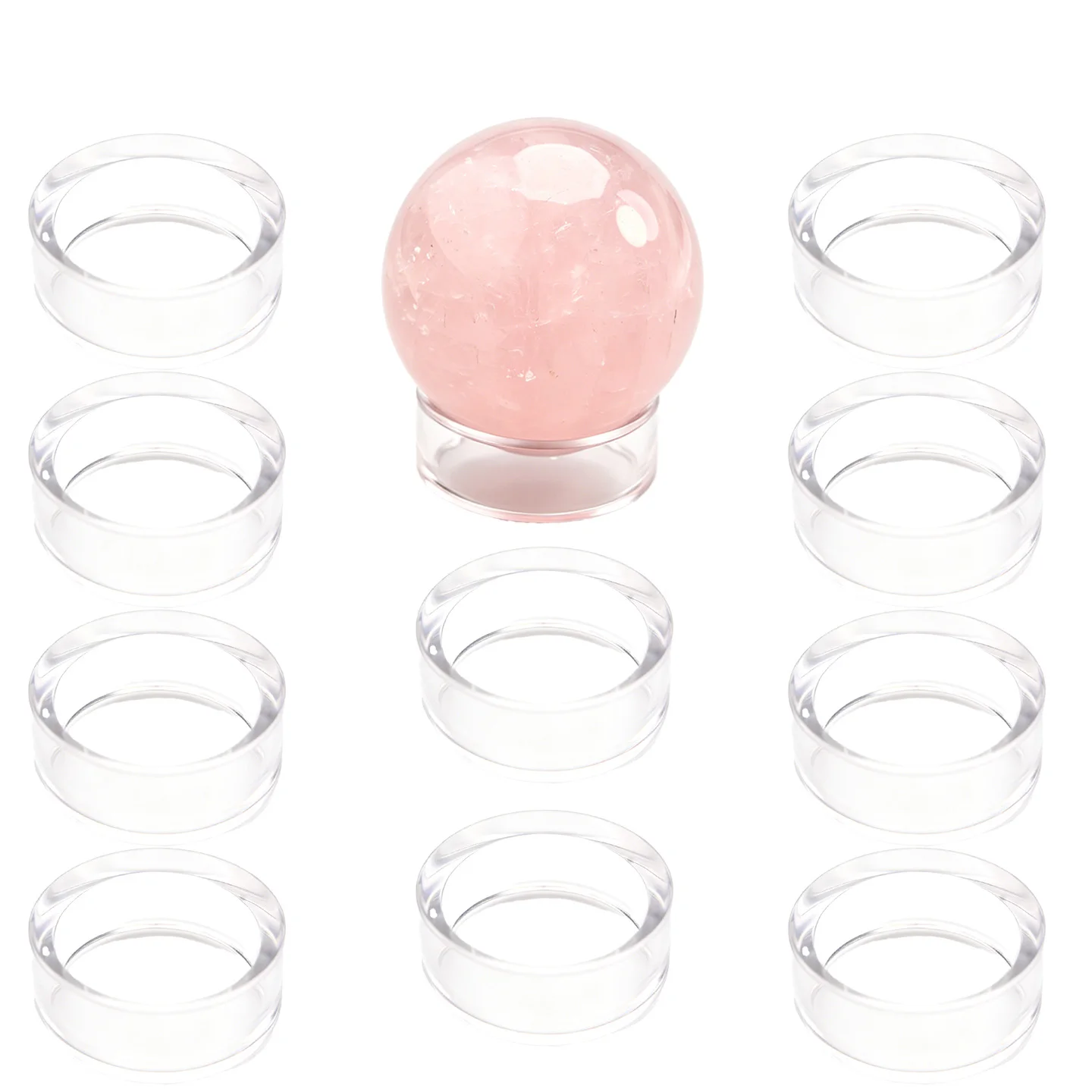 

10Pcs Clear Acrylic Ball Holder Sphere Stands Display Base Plastic Round Stand Large For Baseball Golf Crystal Ball