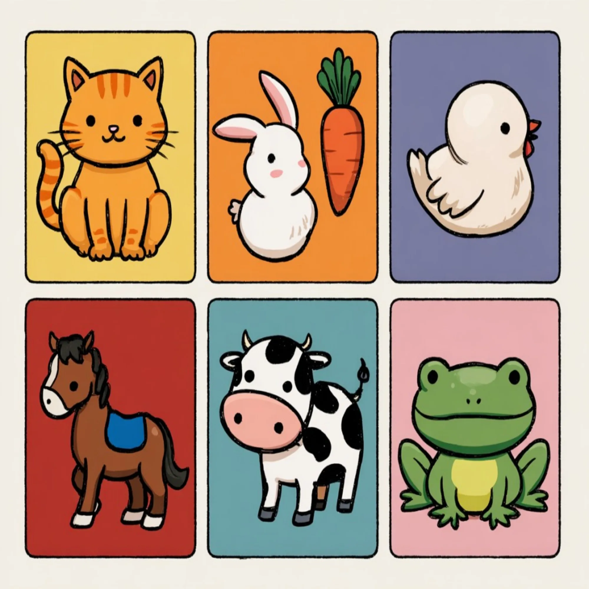 

6 groups of paintings Cute cartoon farm animals Painting By Numbers Kit DIY Acrylic Artwork Canvas Art Gift Home