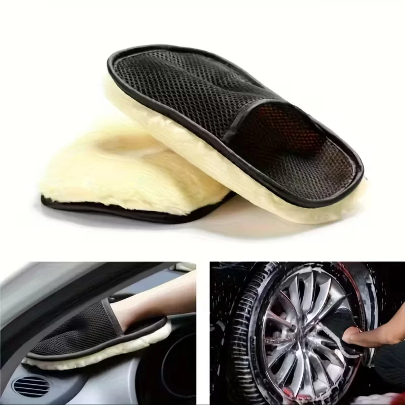 1/3pcs Microfiber Wool Soft Auto Car Washing Glove Cleaning Car Cleaning glove Motorcycle Washer Care Car paint Wash care tools