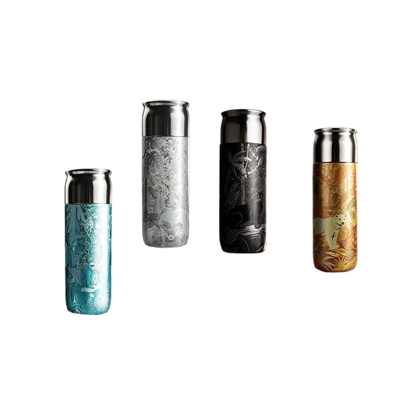 Pure titanium thermos cup magnetic suction stew teapot tea separation cup