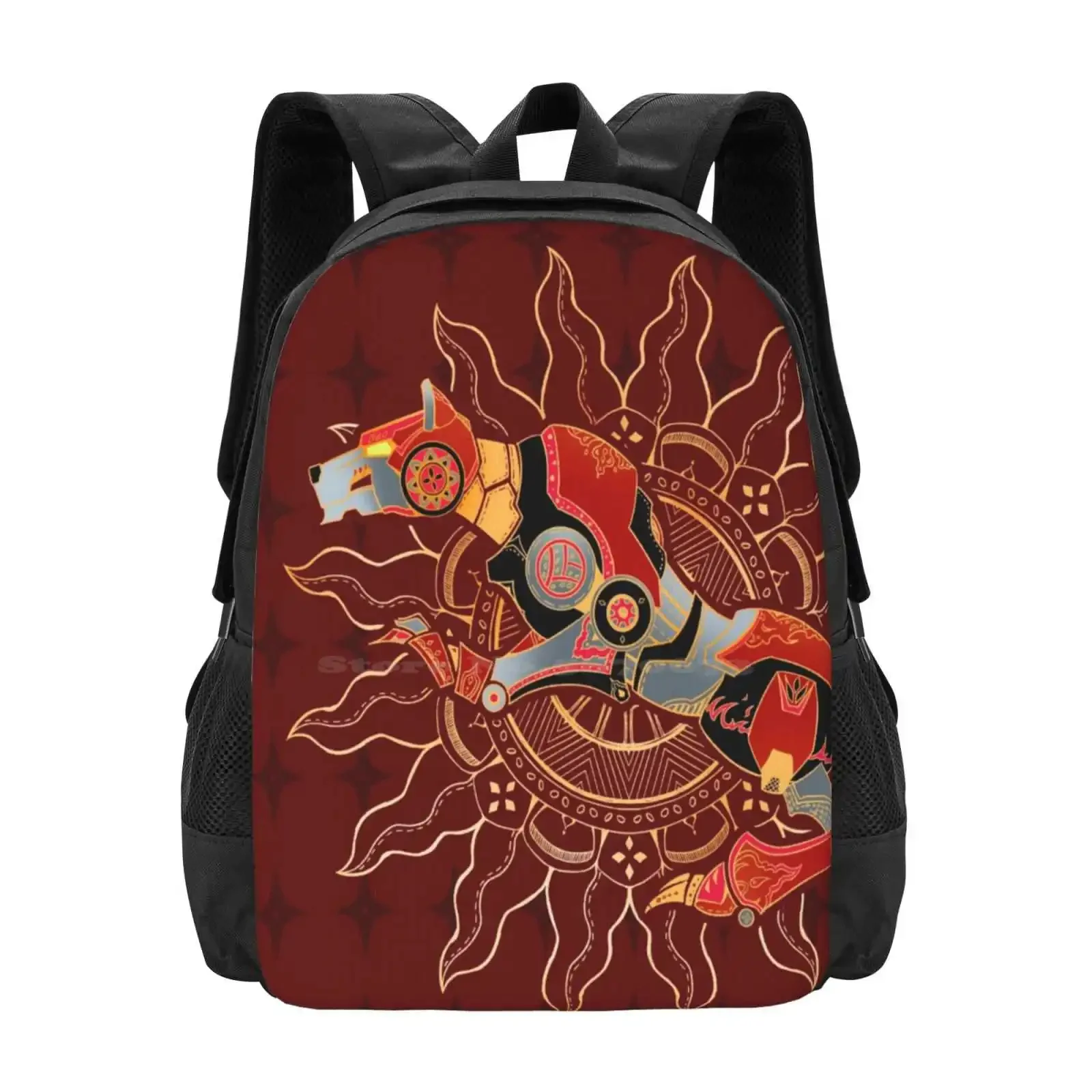 

Red Lion Batik Hot Sale Schoolbag Backpack Fashion Bags Keith Kogane Voltron Legendary Red Lion Big Cat Batik Pattern Indonesia