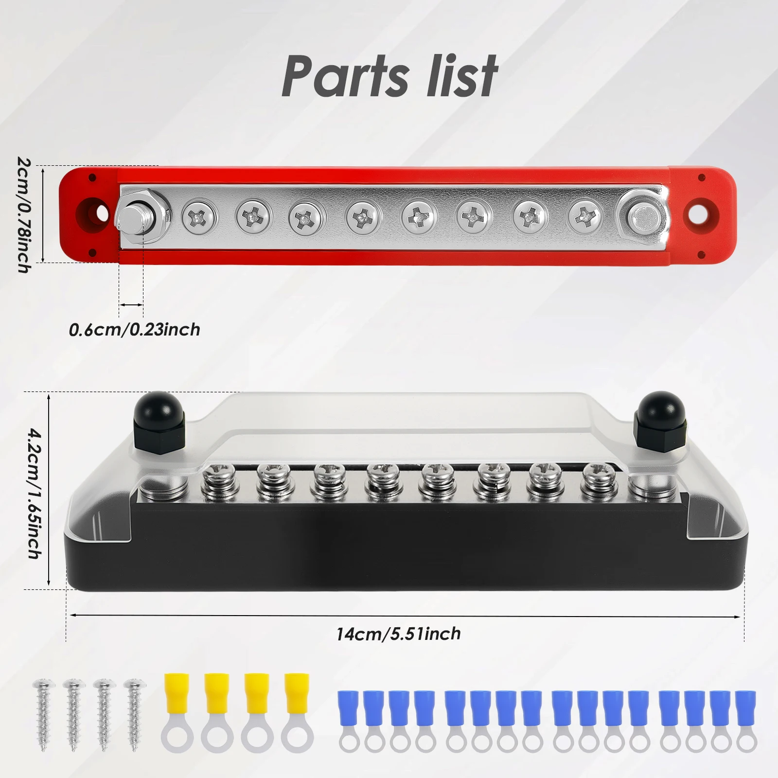Stainless Steel Bus Bar Marine Simplify Wiring Power Distribution Block Space Saving Battery Buss Bar High Security for Boat