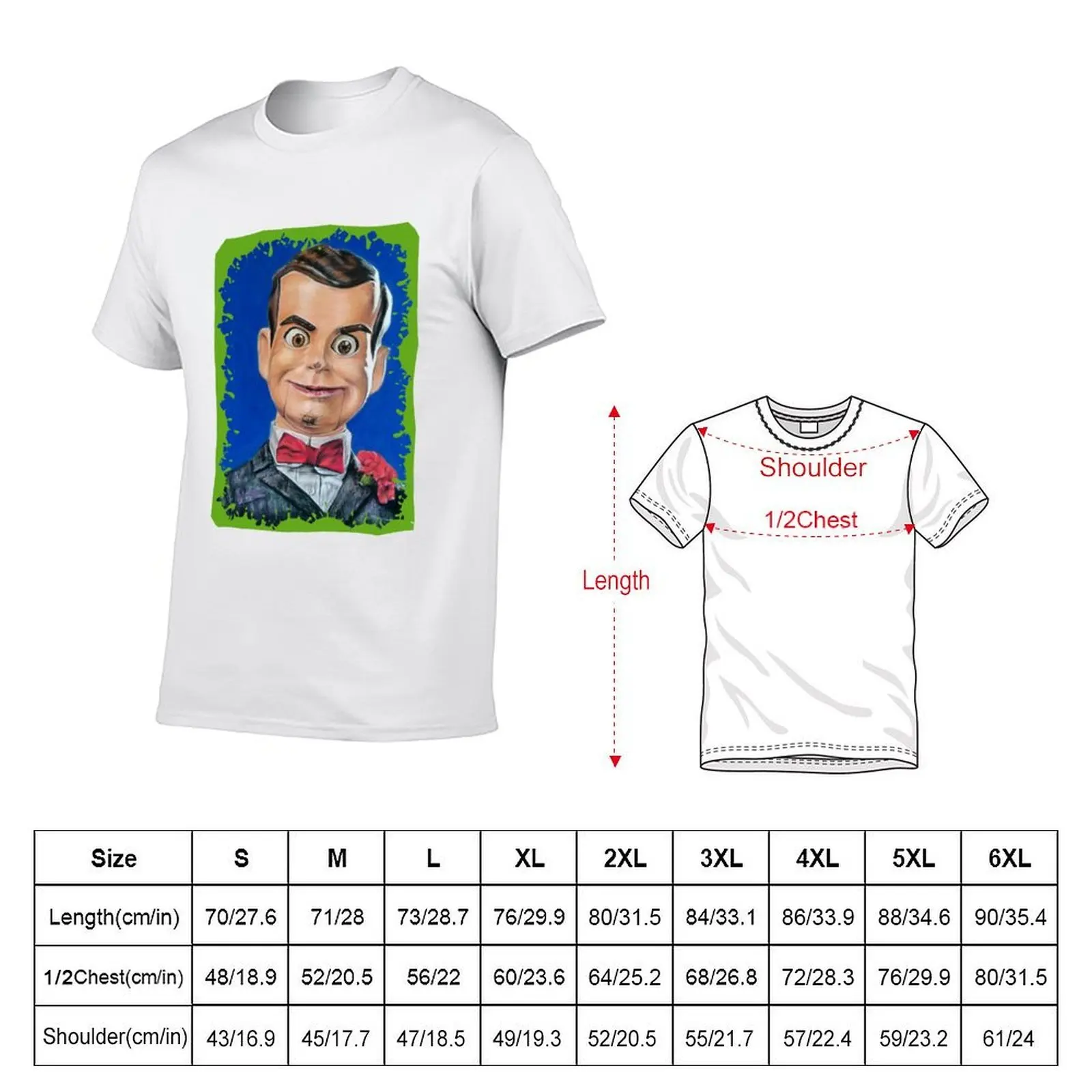 Spooky Ventriloquist Dummy monster slime T-Shirt Casual Simple Design Short Sleeve Shirt