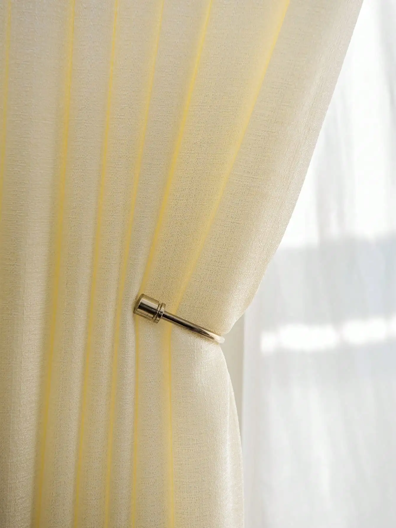 High quality living room kitchen luxurious Yarn Yellow and Breatheable Curtain Shading Fabric Polyester Korean Yarn Curtain