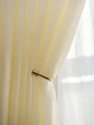 High quality living room kitchen luxurious Yarn Yellow and Breatheable Curtain Shading Fabric Polyester Korean Yarn Curtain