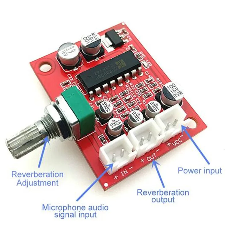 1 szt. DC5-15V CD2399 PT2399 mikrofon pogłos płyta pogłosu brak modułu funkcji przedwzmacniacza