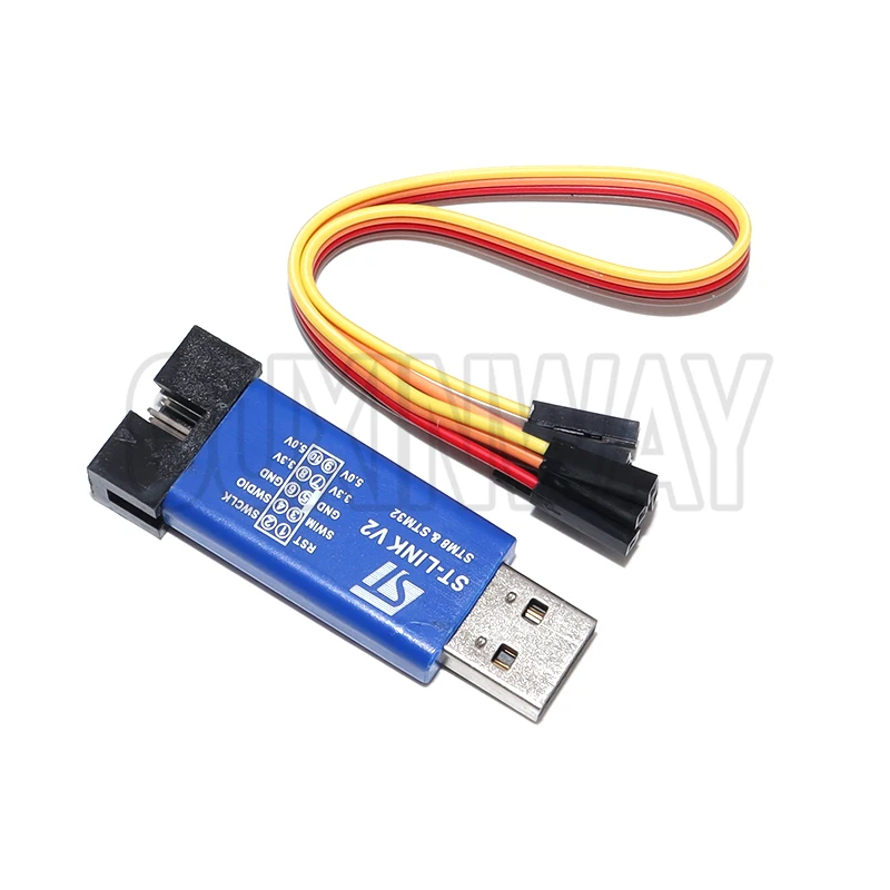 1Set ST LINK Stlink ST-Link V2 Mini STM8 STM32 محاكي تنزيل مبرمج البرمجة مع غطاء دوبونت كابل ST Link V2