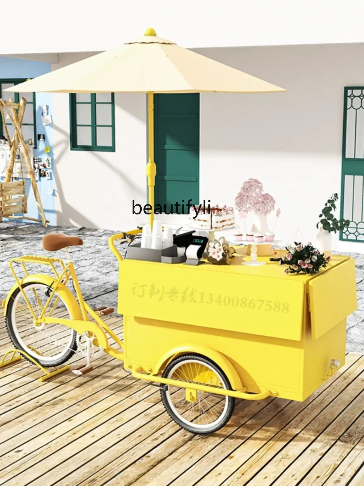 

smt14 New Arrivals Creative stall upside down donkey three-wheel promotion float mobile snack cart market sales car Y S 14
