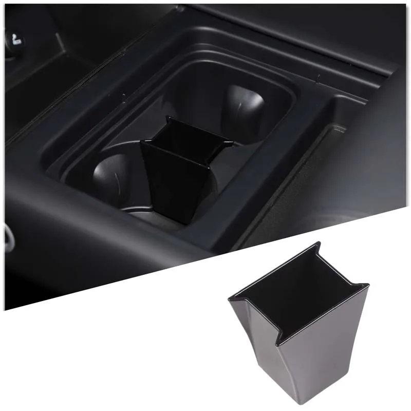 

For Land Rover Defender 90 110 130 2020 + Car Center Console Water Cup Holder Storage Box ABS Black Auto Accessories 1 Pcs