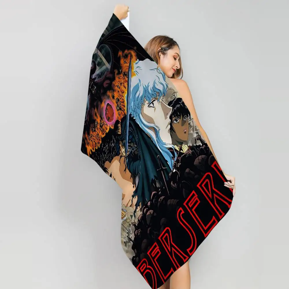 Cool Anime B-Berserk Anime Beach Swimming Towel Soft Absorbent Washcloth Children's Gifts For Kids Travel Camping Gym