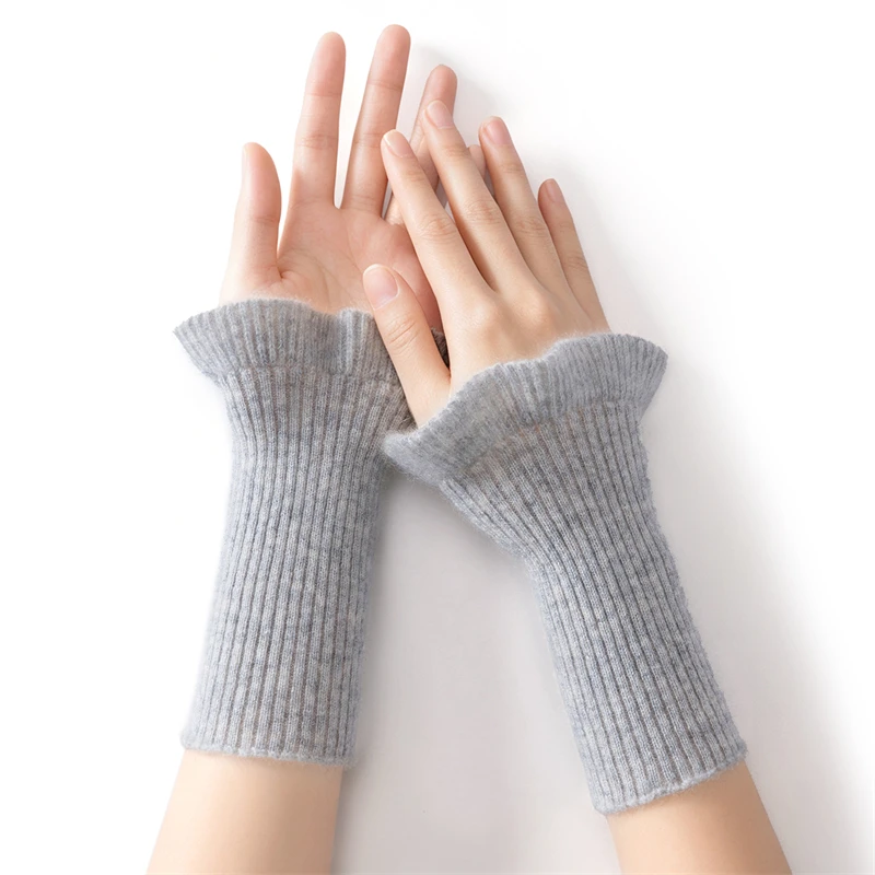 Autumn and winter new cashmere warm wrist protection men's and women's knitted sleeves, thickened handguard wrist fake sleeves