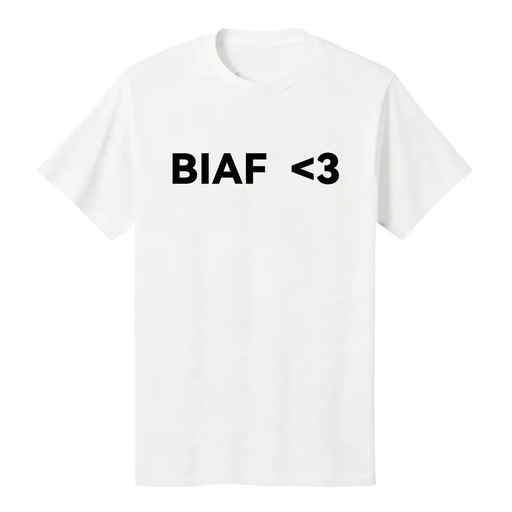 Camisetas de Algodão de Verão para Mulheres e Homens Young Miko BIAF 3 Camiseta de Manga Curta Estilo O-neck Unissex Streetwear Gráfica