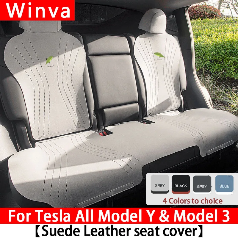 

For Tesla 2025 Model Y Juniper Model 3 Highland 5-Seat Cushion All Weather Protection Pad AccessoriesSuede Leather Seat Cover