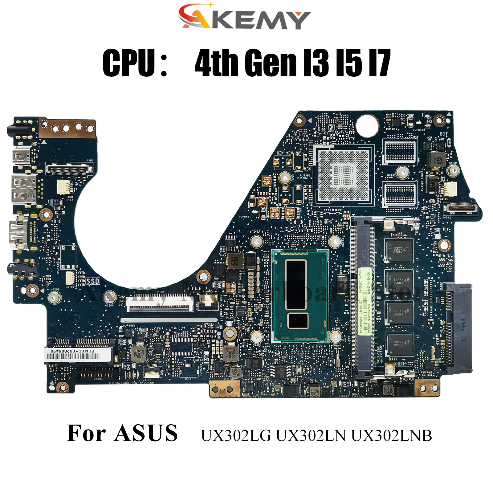 

UX302LA Материнская плата для ноутбука ASUS ZenBook UX302LA UX302LG UX302LNB UX302LN UX302L Материнская плата с процессором I3 I5 I7 ОК быстрая доставка
