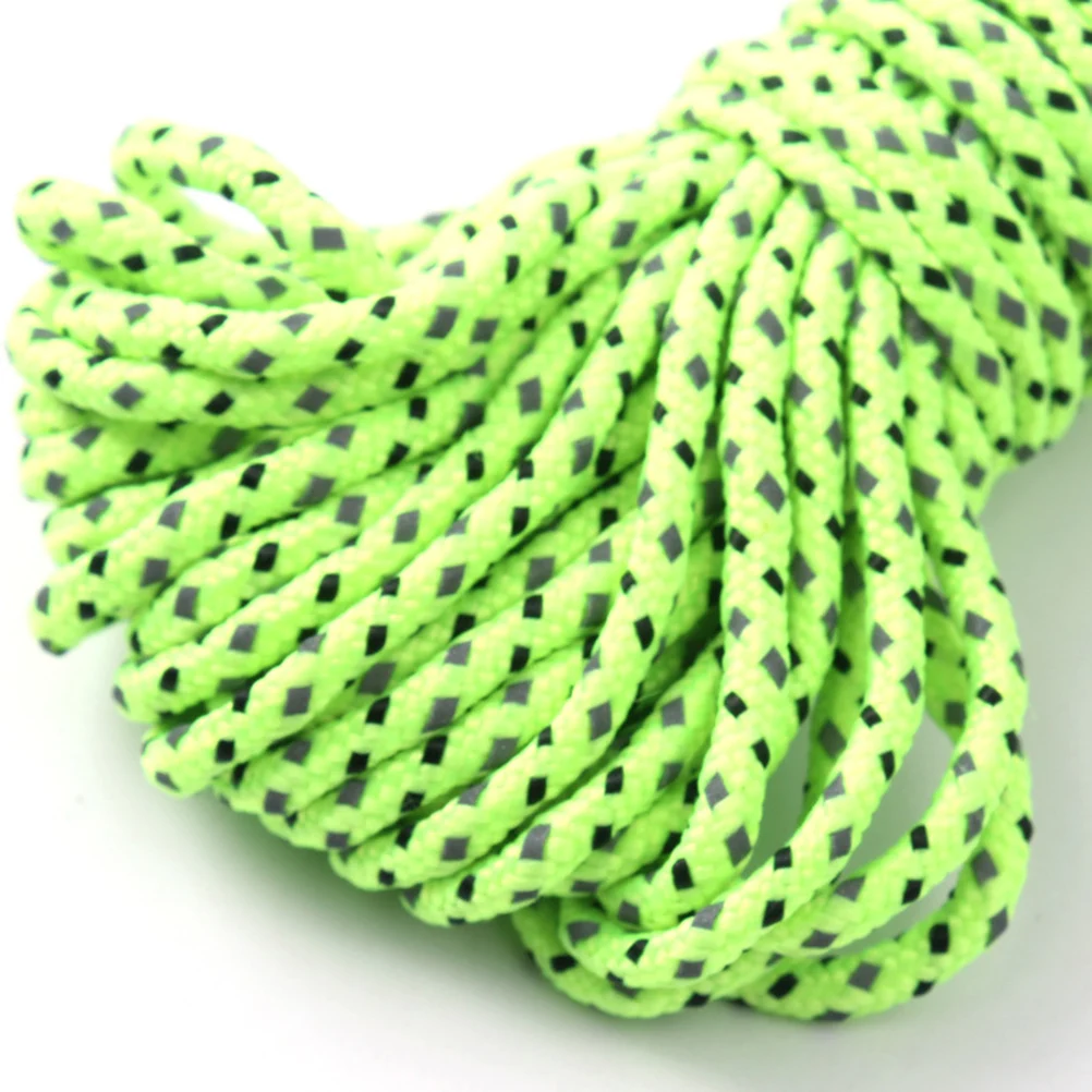 

20M 2.5Mm Green Reflective Tent Rope Pp Core Strong Polyester Surface Multiuse For Camping Velarium Paracord Guyline Cord
