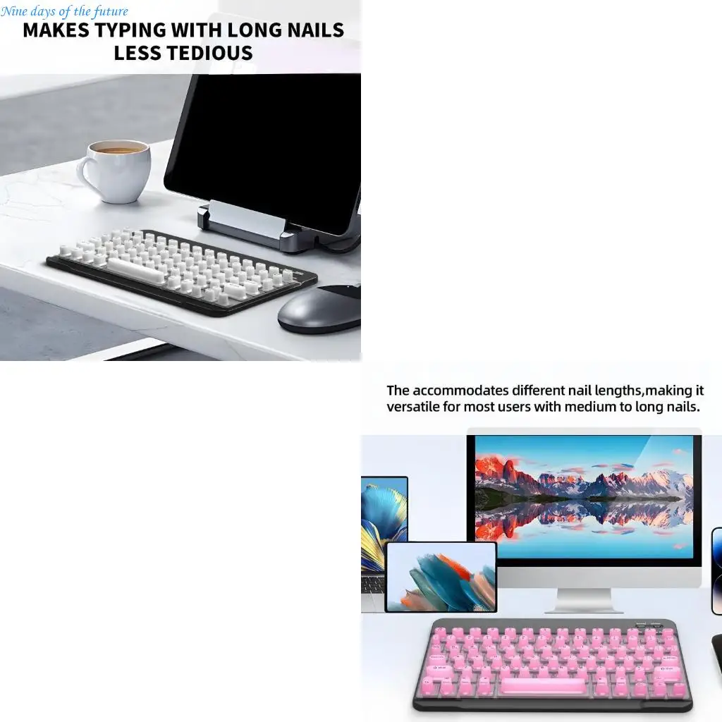 Typing Friendly Silicone Keyboards Protectors Convex Keycaps For Error Reduction And Easy Maintenance E65A