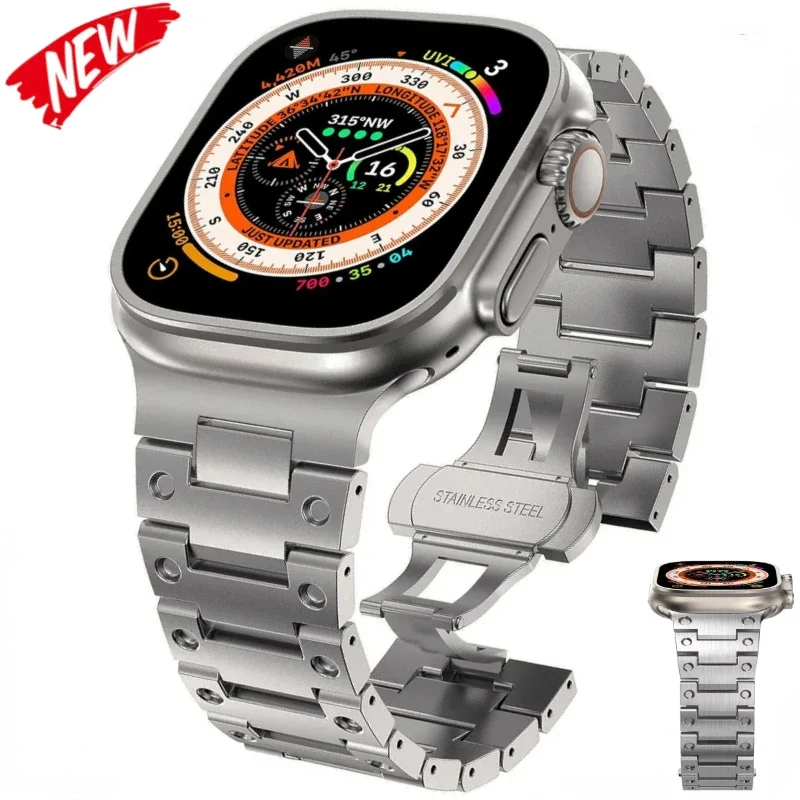 

Metal Stainless Steel Strap For Apple Watch Series Ultra/2 49mm 9 8 7 45mm 41mm Bracelet band iWatch 6 5 4 3 SE 44mm 40mm 42mm