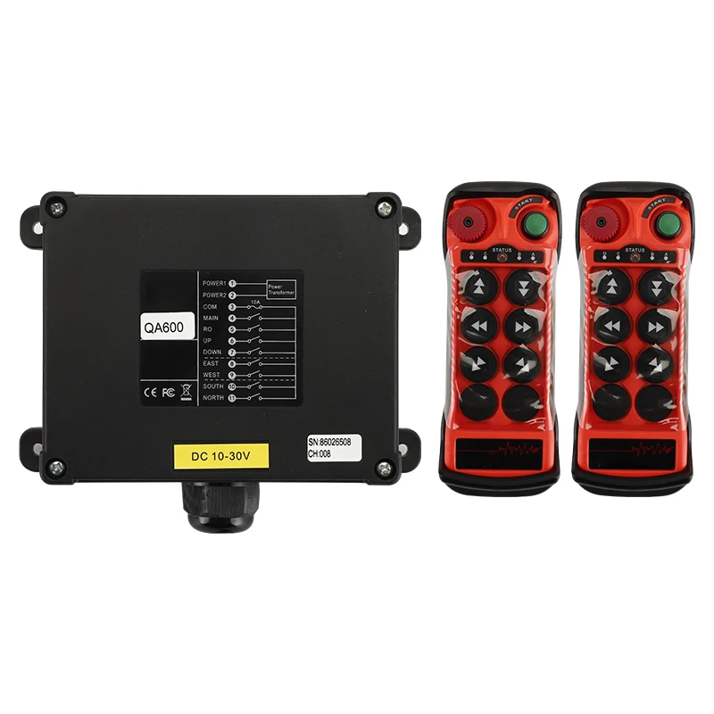 QA600 6 keys single speed Industrial Wireless Radio Crane Remote Control switches Hoist track Crane Lift Controller DC10-30V