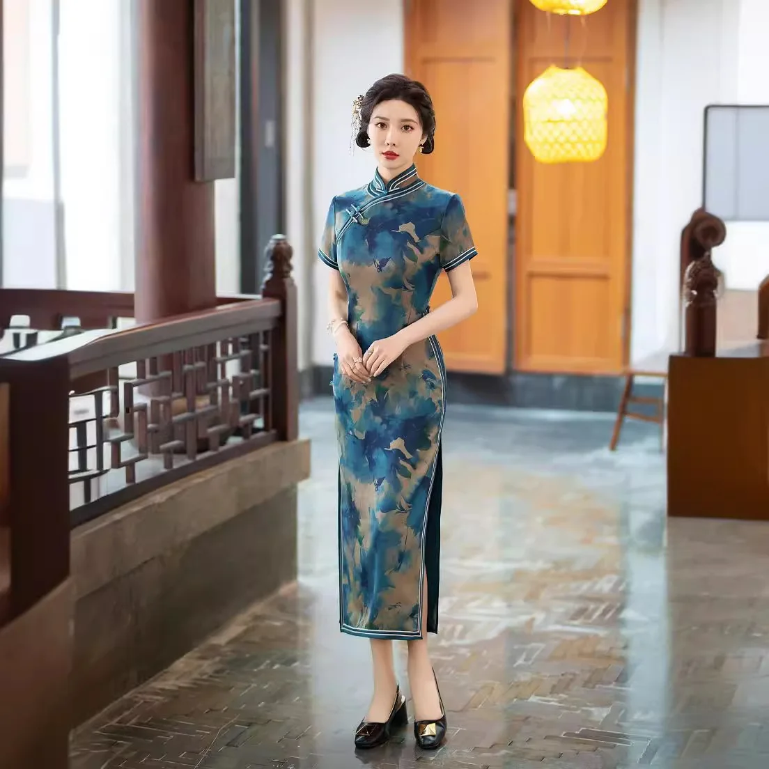 

Cheongsam Tang Suit Banquet Skirt Slimming Wear Match Republic of China Style Women Jacquard Young Daily Special-Interest Design