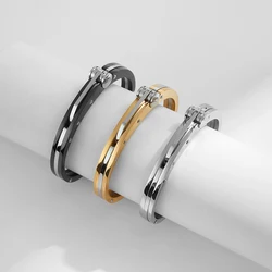 ROXI | Luxury Stainless Steel Punk Bracelets Men Fashion Hip Hop Black Jewelry New Style 2025
