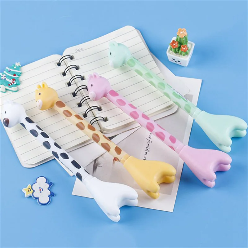 Engraçado Standing Giraffe Pen Papelaria, Caneta De Escrita Muito Estética, Caneta Gel Kawaii Criativa, Decoração De Mesa, 0,38mm